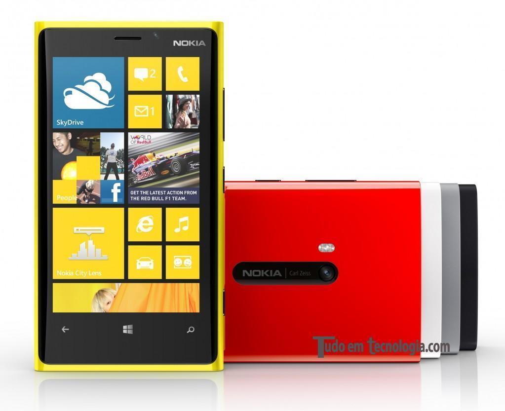 Nokia Lumia 920 e suas cores disponíveis.
