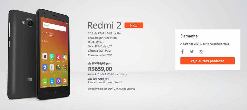 Redmi 2 Pro R$599